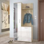 Έπιπλο Εισόδου 89/35/187 εκ., Σόνομα/Λευκό, Nexo, Genomax