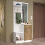 Έπιπλο Εισόδου 80/35/190 εκ., Λευκό/Sumela, Preya, Genomax