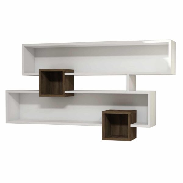 ΡΑΦΙΕΡΑ ΤΟΙΧΟΥ FREYA ΑΠΟ ΜΕΛΑΜΙΝΗ ΣΕ ΛΕΥΚΟ ΚΑΙ ΚΑΡΥΔΙ ΧΡΩΜΑ HM8991.01 120x22x77 εκ. - Image 2