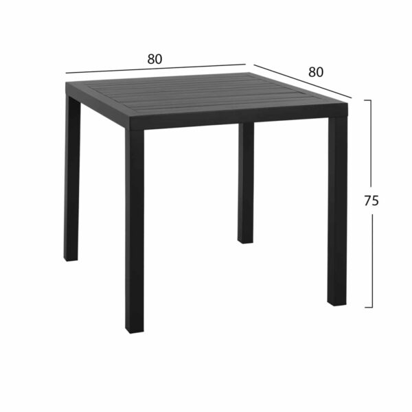 ΣΕΤ ΤΡΑΠΕΖΑΡΙΑ 3ΤΜΧ ΤΡΑΠΕΖΙ ΑΛΟΥΜΙΝΙΟΥ 80X80 & ΠΟΛΥΘΡΟΝΕΣ ΑΝΘΡΑΚΙ HM11439 - Image 2