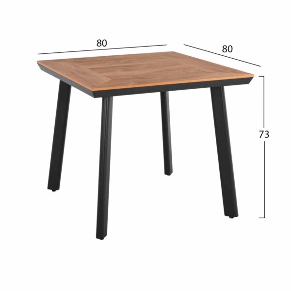ΣΕΤ ΤΡΑΠΕΖΑΡΙΑ 3ΤΜΧ ΤΡΑΠΕΖΙ ΑΛΟΥΜΙΝΙΟΥ 80X80 & ΠΟΛΥΘΡΟΝΕΣ ΑΝΘΡΑΚΙ HM11444 - Image 2