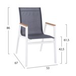 ΣΕΤ ΤΡΑΠΕΖΑΡΙΑ 5ΤΜΧ ΤΡΑΠΕΖΙ ΑΛΟΥΜΙΝΙΟΥ 120Χ80X72.5 &ΚΑΡΕΚΛΕΣ ΛΕΥΚΕΣ POLYWOOD HM11419 - Image 3