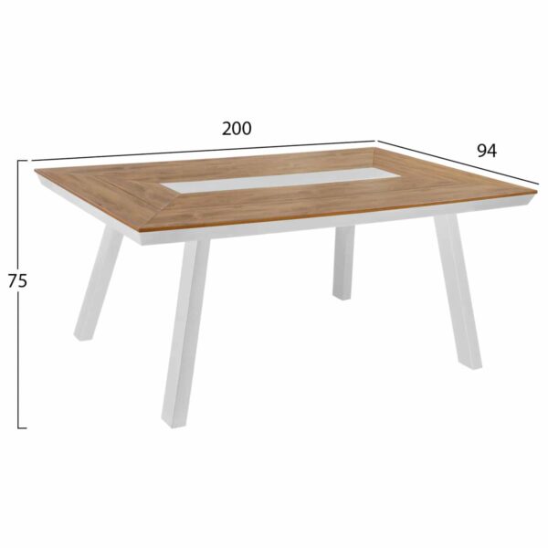 ΣΕΤ ΤΡΑΠΕΖΑΡΙΑ 7ΤΜΧ ΜΕ ΤΡΑΠΕΖΙ POLYWOOD 200X94 & ΠΟΛΥΘΡΟΝΕΣ ΛΕΥΚΕΣ HM11423 - Image 2