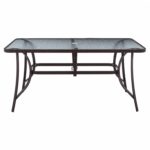 ΤΡΑΠΕΖΙ BRUNO 150X90Χ75Υεκ. ΜΕΤΑΛΛΙΚΟ ΟΡΘΟΓΩΝΙΟ ΚΑΦΕ ΜΕ ΤΡΥΠΑ ΟΜΠΡΕΛΑΣ Φ38 HM5145.12 - Image 3