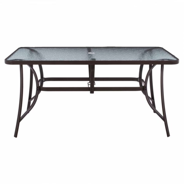 ΤΡΑΠΕΖΙ BRUNO 150X90Χ75Υεκ. ΜΕΤΑΛΛΙΚΟ ΟΡΘΟΓΩΝΙΟ ΚΑΦΕ ΜΕ ΤΡΥΠΑ ΟΜΠΡΕΛΑΣ Φ38 HM5145.12 - Image 3