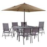 ΣΕΤ ΤΡΑΠΕΖΑΡΙΑ ΤΡΑΠΕΖΙ ΜΕ ΟΜΠΡΕΛΑ ΜΟΚΑ & ΠΟΛΥΘΡΟΝΕΣ TEXTILINE & 7ΘΕΣΕΩΝ ΓΚΡΙ HM11483 - Image 2