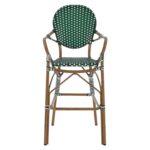 ΣΚΑΜΠΟ ΑΛΟΥΜΙΝΙΟΥ BAMBOO LOOK ΜΕ WICKER ΠΡΑΣΙΝΟ ΛΕΥΚΟ HM5794.01 56x60x126 εκ. - Image 3
