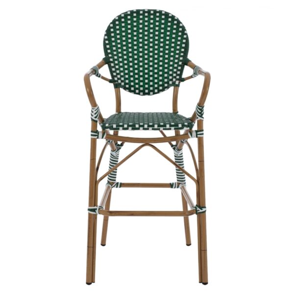 ΣΚΑΜΠΟ ΑΛΟΥΜΙΝΙΟΥ BAMBOO LOOK ΜΕ WICKER ΠΡΑΣΙΝΟ ΛΕΥΚΟ HM5794.01 56x60x126 εκ. - Image 3