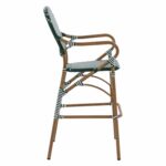 ΣΚΑΜΠΟ ΑΛΟΥΜΙΝΙΟΥ BAMBOO LOOK ΜΕ WICKER ΠΡΑΣΙΝΟ ΛΕΥΚΟ HM5794.01 56x60x126 εκ. - Image 4