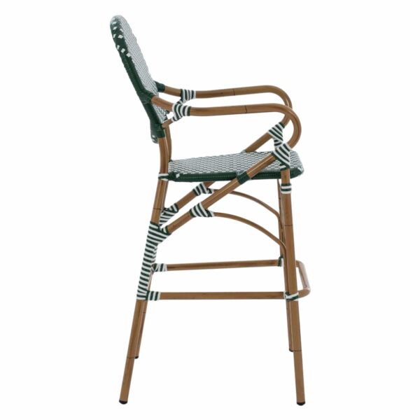 ΣΚΑΜΠΟ ΑΛΟΥΜΙΝΙΟΥ BAMBOO LOOK ΜΕ WICKER ΠΡΑΣΙΝΟ ΛΕΥΚΟ HM5794.01 56x60x126 εκ. - Image 4