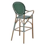 ΣΚΑΜΠΟ ΑΛΟΥΜΙΝΙΟΥ BAMBOO LOOK ΜΕ WICKER ΠΡΑΣΙΝΟ ΛΕΥΚΟ HM5794.01 56x60x126 εκ. - Image 5