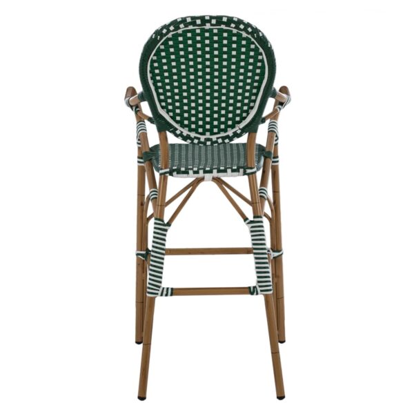 ΣΚΑΜΠΟ ΑΛΟΥΜΙΝΙΟΥ BAMBOO LOOK ΜΕ WICKER ΠΡΑΣΙΝΟ ΛΕΥΚΟ HM5794.01 56x60x126 εκ. - Image 6