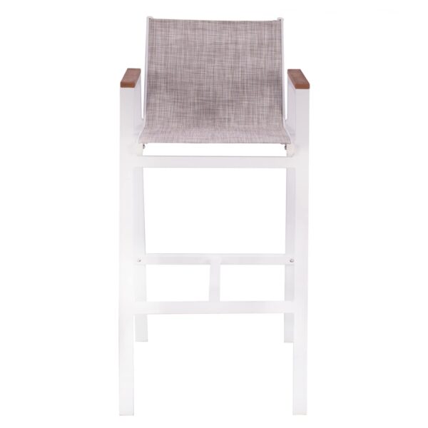 ΣΚΑΜΠΟ ΜΠΑΡ ΑΛΟΥΜΙΝΙΟΥ ΛΕΥΚΟ ΜΕ POLYWOOD 52 x 58 x 108 εκ. HM5790.01 - Image 3