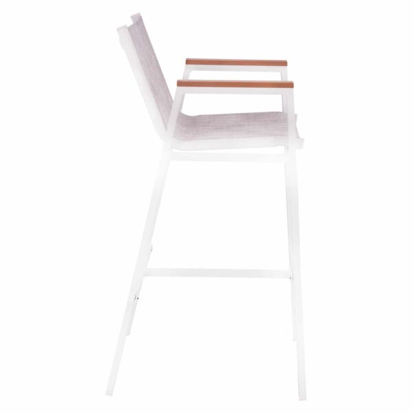 ΣΚΑΜΠΟ ΜΠΑΡ ΑΛΟΥΜΙΝΙΟΥ ΛΕΥΚΟ ΜΕ POLYWOOD 52 x 58 x 108 εκ. HM5790.01 - Image 4
