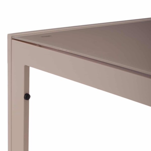 ΤΡΑΠΕΖΙ ΜΕΤΑΛΛΙΚΟ OFER ΟΡΘΟΓΩΝΙΟ ΚΑΠΟΥΤΣΙΝΟ ΜΕ ΓΥΑΛΙ ΚΑΠΟΥΤΣΙΝΟ 150X90Χ75Υεκ. HM5767.04 - Image 4