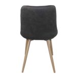 MORGAN Καρέκλα Τραπεζαρίας Σαλονιού, Μέταλλο Βαφή Φυσικό, Ύφασμα Suede Γκρι 53x61x86cm - Image 4