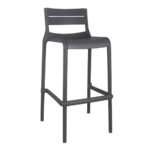 SERENA Σκαμπό Bar PP - UV Ανθρακί, Στοιβαζόμενο Ύψος Καθίσματος 65cm 50x50x65/90cm - Image 2