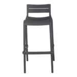 SERENA Σκαμπό Bar PP - UV Ανθρακί, Στοιβαζόμενο Ύψος Καθίσματος 65cm 50x50x65/90cm - Image 3