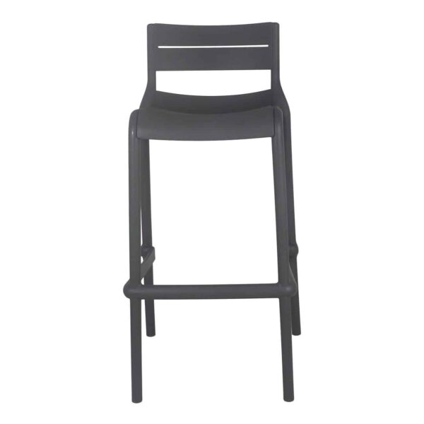 SERENA Σκαμπό Bar PP - UV Ανθρακί, Στοιβαζόμενο Ύψος Καθίσματος 65cm 50x50x65/90cm - Image 3
