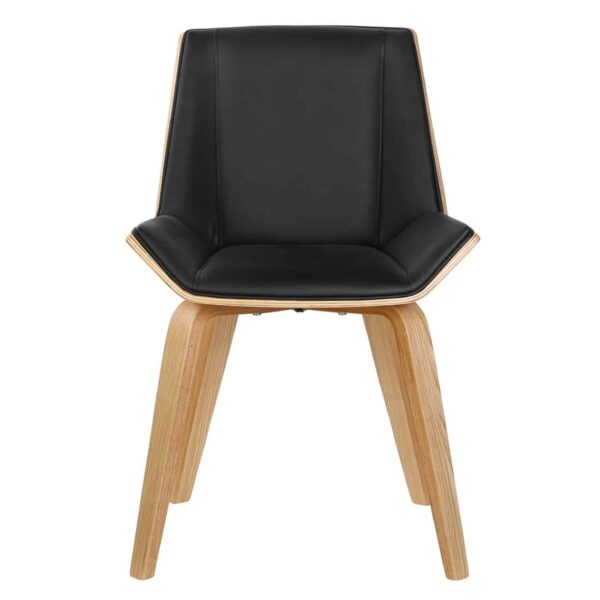 NUMAN Καρέκλα Τραπεζαρίας Φυσικό, PU Μαύρο 52x53x80cm - Image 4