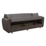 SYDNEY Καναπές - Κρεβάτι με Αποθηκευτικό Χώρο, 3Θέσιος Ύφασμα Καφέ Sofa:210x80x75 Bed:180x100cm - Image 4