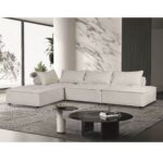 LARRY Καναπές Γωνία Αναστρέψιμη Σαλονιού - Καθιστικού, Ύφασμα Εκρού 301x201x100cm H.75/39cm - Image 2