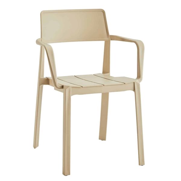 DIANNA Πολυθρόνα Στοιβαζόμενη, PP-UV Cappuccino 56x55x81cm - Image 2