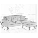 ALAN Καναπές Σαλονιού - Καθιστικού Γωνία Αναστρέψιμος Ύφασμα Καφέ 182x158x78cm H.86cm - Image 3