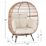 ΠΟΛΥΘΡΟΝΑ ΦΩΛΙΑ ALLEGRA HM5764 ΜΕ WICKER ΣΕ ΜΠΕΖ ΑΠΟΧΡΩΣΗ 110x85x148 εκ. - Image 2