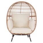 ΠΟΛΥΘΡΟΝΑ ΦΩΛΙΑ ALLEGRA HM5764 ΜΕ WICKER ΣΕ ΜΠΕΖ ΑΠΟΧΡΩΣΗ 110x85x148 εκ. - Image 3