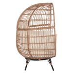 ΠΟΛΥΘΡΟΝΑ ΦΩΛΙΑ ALLEGRA HM5764 ΜΕ WICKER ΣΕ ΜΠΕΖ ΑΠΟΧΡΩΣΗ 110x85x148 εκ. - Image 4