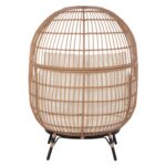 ΠΟΛΥΘΡΟΝΑ ΦΩΛΙΑ ALLEGRA HM5764 ΜΕ WICKER ΣΕ ΜΠΕΖ ΑΠΟΧΡΩΣΗ 110x85x148 εκ. - Image 6