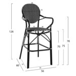 ΣΚΑΜΠΟ ΑΛΟΥΜΙΝΙΟΥ BAMBOO LOOK ΜΕ WICKER ΜΑΥΡΟ ΛΕΥΚΟ HM5794.02 56x60x126 εκ. - Image 2
