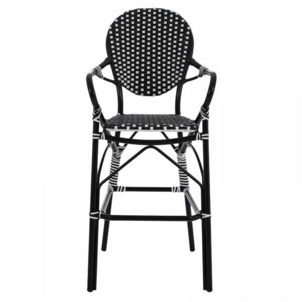 ΣΚΑΜΠΟ ΑΛΟΥΜΙΝΙΟΥ BAMBOO LOOK ΜΕ WICKER ΜΑΥΡΟ ΛΕΥΚΟ HM5794.02 56x60x126 εκ. - Image 3