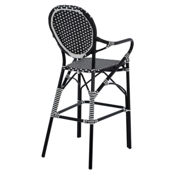 ΣΚΑΜΠΟ ΑΛΟΥΜΙΝΙΟΥ BAMBOO LOOK ΜΕ WICKER ΜΑΥΡΟ ΛΕΥΚΟ HM5794.02 56x60x126 εκ. - Image 5