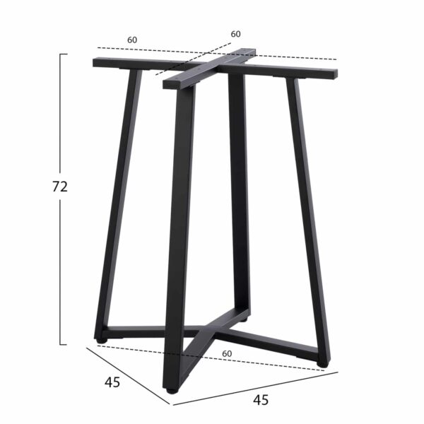 ΒΑΣΗ ΤΡΑΠΕΖΙΟΥ ΜΑΥΡΗ ΜΕΤΑΛΛΙΚΗ HM470.01 60x60x72Υ εκ. - Image 2