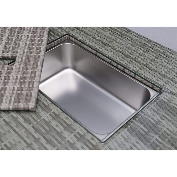 BOOZER Set Σαλόνι-Τραπεζαρ.ALU Τραπέζι ανυψούμενο+2τ 3θ Γωνία +2τ Σκαμπό, Ανοιχτό Γκρι Τραπ:140x80x46/69cm & 8 Θέσεις - Image 4