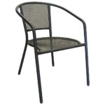 FONTANA πολυθρόνα dining Αλουμίνιο Ανθρακί 57x56x77cm