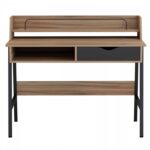 ΓΡΑΦΕΙΟ OLIVIER HM2129.02 ΜΕΛΑΜΙΝΗ ΣΕ ΚΑΡΥΔΙ-ΜΑΥΡΟ-ΜΑΥΡΟΣ ΜΕΤΑΛΛΙΚΟΣ ΣΚΕΛΕΤΟΣ 104x48x89Υεκ - Image 2