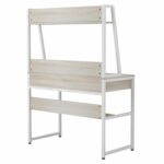 ΓΡΑΦΕΙΟ ΜΕ ΒΙΒΛΙΟΘΗΚΗ TANAYA HM2390.13 ΜΕΛΑΜΙΝΗ SONAMA-ΛΕΥΚΟΣ ΜΕΤΑΛΛO 100x48x139Y - Image 4