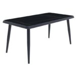 JARDIN Τραπέζι Dining Κήπου-Βεράντας ALU Ανθρακί, Επιφάνεια Μαύρο HPL 180x90x75cm