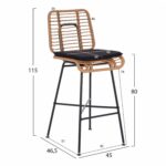 ΣΚΑΜΠΟ ΜΕΤΑΛΛΙΚΟ EDDIE ΜΕ ΜΑΞΙΛΑΡΙ HM5708 ΜΕ WICKER ΜΠΕΖ 45Χ46.5Χ115Υ εκ. - Image 2