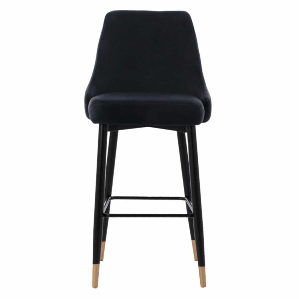 ΣΚΑΜΠΟ ΜΠΑΡ SERENITY HM8519.04 ΒΕΛΟΥΔΟ ΜΑΥΡΟ ΜΕ ΜΕΤΑΛΛΙΚΟ ΣΚΕΛΕΤΟ 53x48x110 εκ. - Image 3