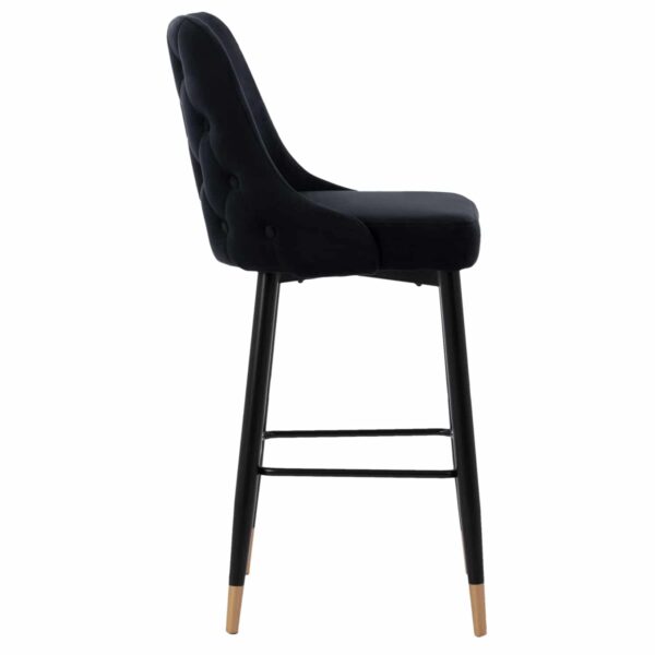 ΣΚΑΜΠΟ ΜΠΑΡ SERENITY HM8519.04 ΒΕΛΟΥΔΟ ΜΑΥΡΟ ΜΕ ΜΕΤΑΛΛΙΚΟ ΣΚΕΛΕΤΟ 53x48x110 εκ. - Image 4