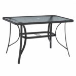 ΤΡΑΠΕΖΙ BRAVO ΜΕΤΑΛΛΙΚΟ ΓΚΡΙ ΓΥΑΛ.ΕΠΙΦΑΝΕΙΑ ΜΕ ΤΡΥΠΑ ΟΜΠΡΕΛΑΣ 120Χ70Χ72Υεκ.HM5021.11 - Image 3