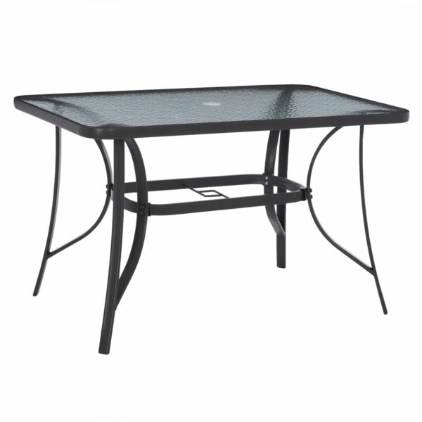 ΤΡΑΠΕΖΙ BRAVO ΜΕΤΑΛΛΙΚΟ ΓΚΡΙ ΓΥΑΛ.ΕΠΙΦΑΝΕΙΑ ΜΕ ΤΡΥΠΑ ΟΜΠΡΕΛΑΣ 120Χ70Χ72Υεκ.HM5021.11 - Image 3