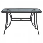 ΤΡΑΠΕΖΙ BRAVO ΜΕΤΑΛΛΙΚΟ ΓΚΡΙ ΓΥΑΛ.ΕΠΙΦΑΝΕΙΑ ΜΕ ΤΡΥΠΑ ΟΜΠΡΕΛΑΣ 120Χ70Χ72Υεκ.HM5021.11 - Image 4