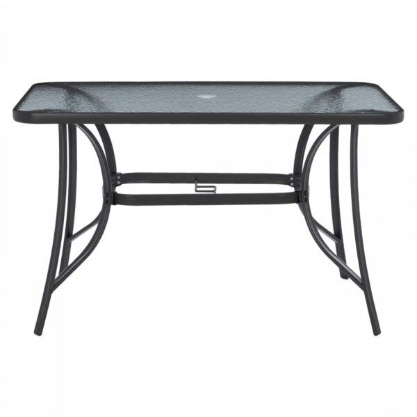 ΤΡΑΠΕΖΙ BRAVO ΜΕΤΑΛΛΙΚΟ ΓΚΡΙ ΓΥΑΛ.ΕΠΙΦΑΝΕΙΑ ΜΕ ΤΡΥΠΑ ΟΜΠΡΕΛΑΣ 120Χ70Χ72Υεκ.HM5021.11 - Image 4