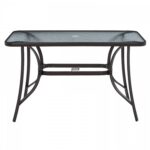 ΤΡΑΠΕΖΙ BRAVO ΜΕΤΑΛΛΙΚΟ ΚΑΦΕ ΓΥΑΛ.ΕΠΙΦΑΝΕΙΑ ΜΕ ΤΡΥΠΑ ΟΜΠΡΕΛΑΣ 120Χ70Χ72Υεκ.HM5021.12 - Image 4