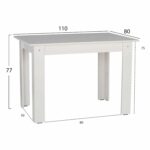 ΤΡΑΠΕΖΙ ΚΟΥΖΙΝΑΣ 110x80x77Υεκ. ΛΕΥΚΟ HM2428.03 - Image 2